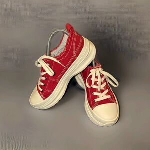 ZGR Womens Low Top Platform Sneakers,Red Canvas Casual Platform Sz 8